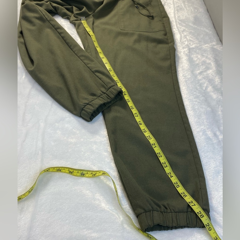 Nine West Women's Relaxed Fit Tie Elastic Waist Jogger Pants Size L olive green - Picture 7 of 9
